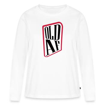 old AF Text Logo - Frauen Premium Bio Langarmshirt - Weiß - Vorne - Julia (174cm)