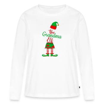 Christmas Grandma Elf - Women's Premium Organic Long Sleeve Shirt - white - Front - Julia (174cm)