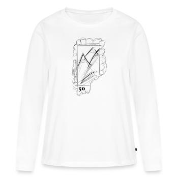 Briefmarke Bergmotiv - Frauen Premium Bio Langarmshirt - Weiß - Vorne - Julia (174cm)