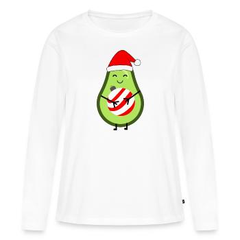 Avocat affectueux avec sphère de Noël - T-shirt manches longues Premium bio Femme - blanc - Devant - Julia (174cm)