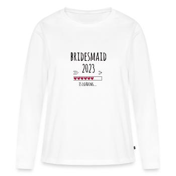 Bridesmaid 2023 Hochzeit Team Bride Geschenk - Frauen Premium Bio Langarmshirt - Weiß - Vorne - Julia (174cm)