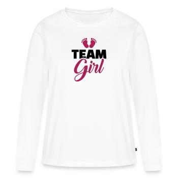 bébé - T-shirt manches longues Premium bio Femme - blanc - Devant - Julia (174cm)