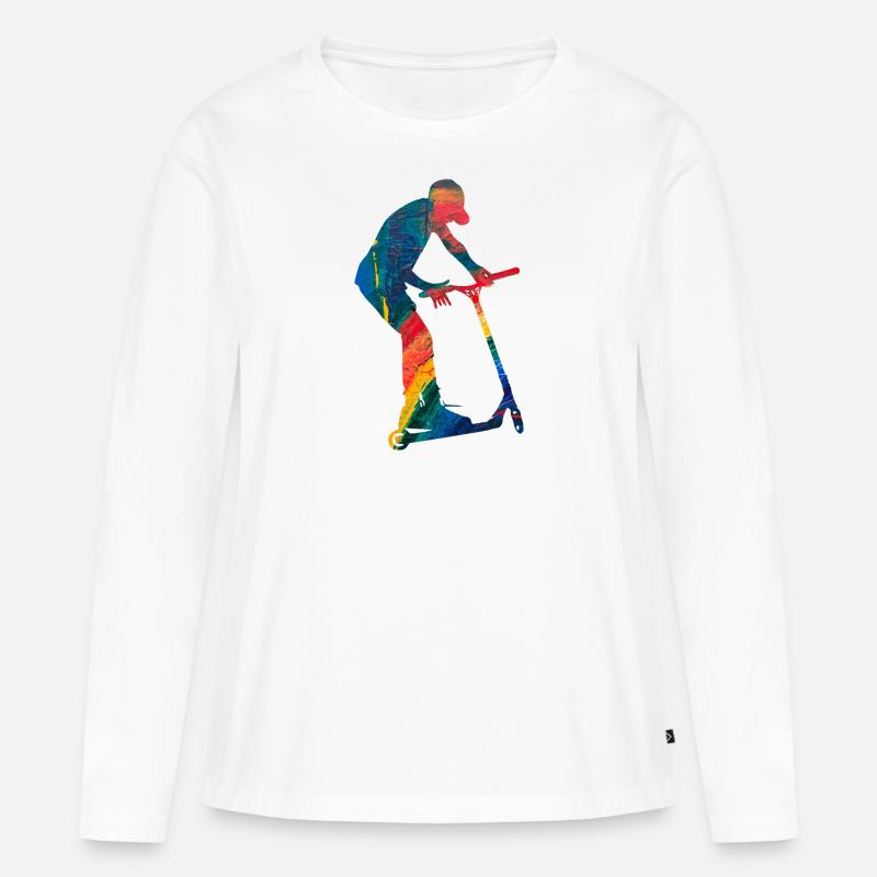 Freestyle-Roller - Frauen Premium Bio Langarmshirt - Weiß