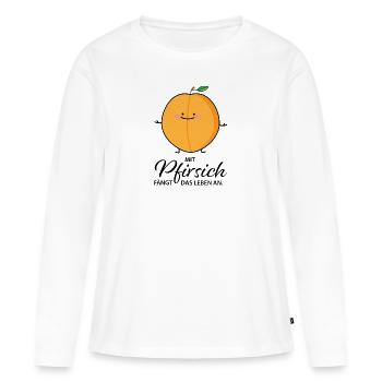 Mit vierzig - Frauen Premium Bio Langarmshirt - Weiß - Vorne - Julia (174cm)