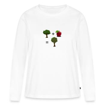 Plante + pomme = pommier - T-shirt manches longues Premium bio Femme - blanc - Devant - Julia (174cm)