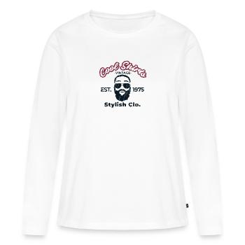 Hipster - T-shirt manches longues Premium bio Femme - blanc - Devant - Julia (174cm)