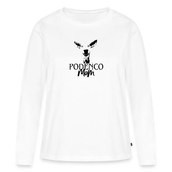 Podenco Mama Mom Hund Hundemotiv Hundekopf - Frauen Premium Bio Langarmshirt - Weiß - Vorne - Julia (174cm)