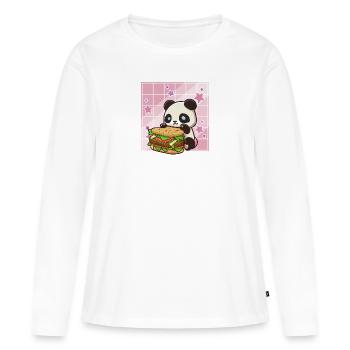Cute Kawaii Panda, The Sandwich Anime Manga - Women's Premium Organic Long Sleeve Shirt - white - Front - Julia (174cm)