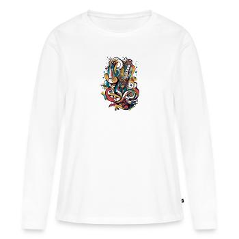 Musik - Frauen Premium Bio Langarmshirt - Weiß - Vorne - Julia (174cm)