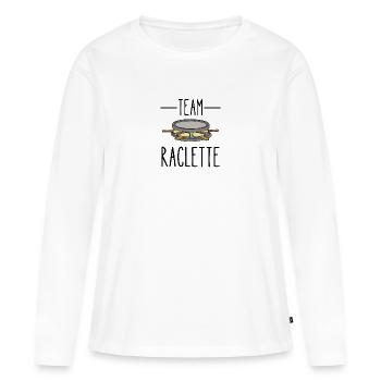 team raclette - T-shirt manches longues Premium bio Femme - blanc - Devant - Julia (174cm)