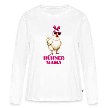 Poulets Maman - Drôle de Cadeau d’Anniversaire Femmes - T-shirt manches longues Premium bio Femme - blanc - Devant - Julia (174cm)