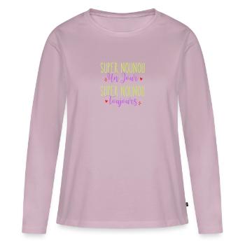 Nanny gift idea super nanny - Women's Premium Organic Long Sleeve Shirt - dusky pink - Front - Julia (174cm)