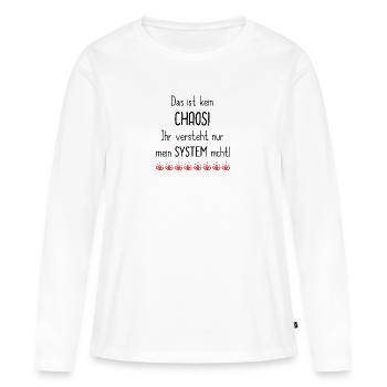 369 Chaos mit System - Frauen Premium Bio Langarmshirt - Weiß - Vorne - Julia (174cm)