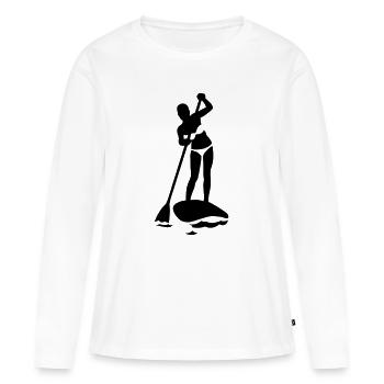 Planche de SUP - T-shirt manches longues Premium bio Femme - blanc - Devant - Julia (174cm)