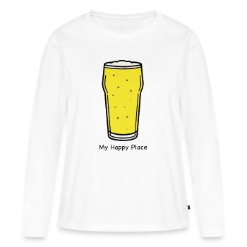 Graphique Golden Draft Pint - T-shirt manches longues Premium bio Femme - blanc - Devant - Julia (174cm)
