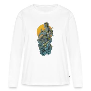 Illustration de l’arc de la Déesse Guerrière - T-shirt manches longues Premium bio Femme - blanc - Devant - Julia (174cm)