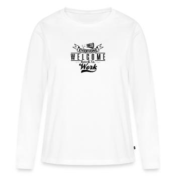 ack to work typography t-shirt design. - Women's Premium Organic Long Sleeve Shirt - white - Front - Julia (174cm)
