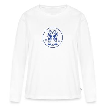 Delft bleu embrassant des paysannes sexy - T-shirt manches longues Premium bio Femme - blanc - Devant - Julia (174cm)