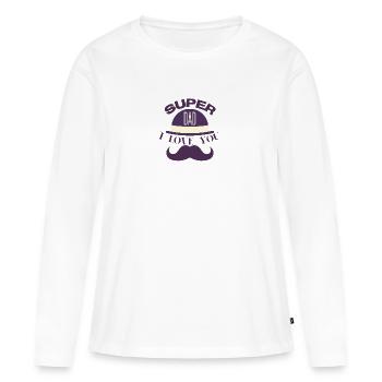 Super dad - T-shirt manches longues Premium bio Femme - blanc - Devant - Julia (174cm)