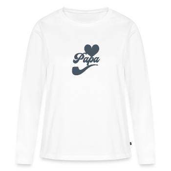 J'aime papa - T-shirt manches longues Premium bio Femme - blanc - Devant - Julia (174cm)