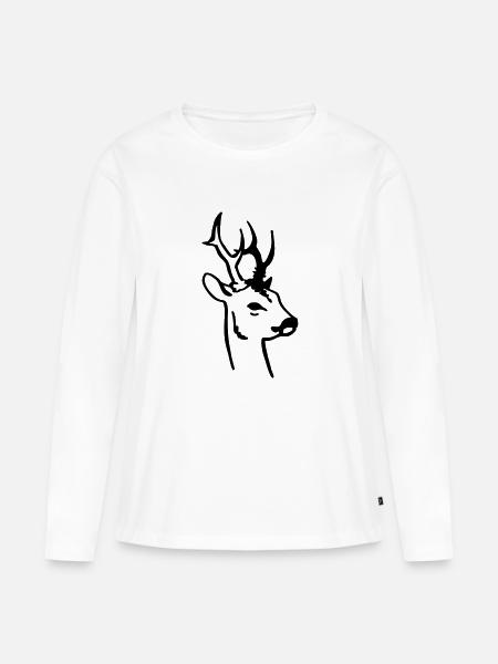 Rehbock - Frauen Premium Bio Langarmshirt - Weiß
