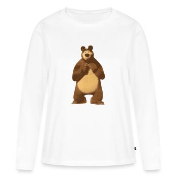 Bear Bear Bear - Women's Premium Organic Long Sleeve Shirt - white - Front - Julia (174cm)