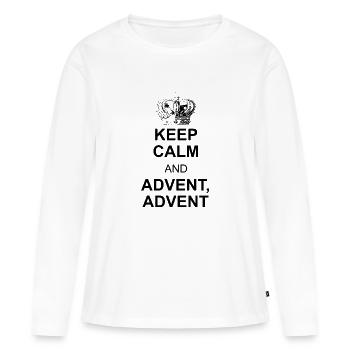 Advent Keep Calm - Frauen Premium Bio Langarmshirt - Weiß - Vorne - Julia (174cm)