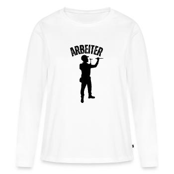 Arbeiter - Frauen Premium Bio Langarmshirt - Weiß - Vorne - Julia (174cm)