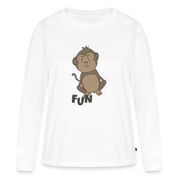 AMUSEMENT DE SINGE - T-shirt manches longues Premium bio Femme - blanc - Devant - Julia (174cm)