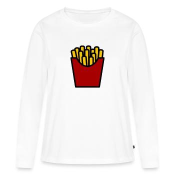 French fries - Women's Premium Organic Long Sleeve Shirt - white - Front - Julia (174cm)