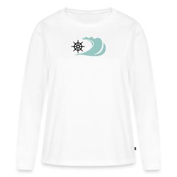 La vague - T-shirt manches longues Premium bio Femme - blanc - Devant - Julia (174cm)