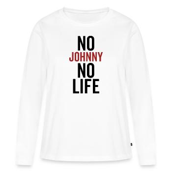 Pas de Johnny Pas de vie - T-shirt manches longues Premium bio Femme - blanc - Devant - Julia (174cm)