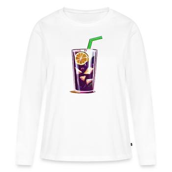 Boissons, Boissons, Comptoir, Gastronomie - T-shirt manches longues Premium bio Femme - blanc - Devant - Julia (174cm)