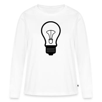 ampoule - T-shirt manches longues Premium bio Femme - blanc - Devant - Julia (174cm)