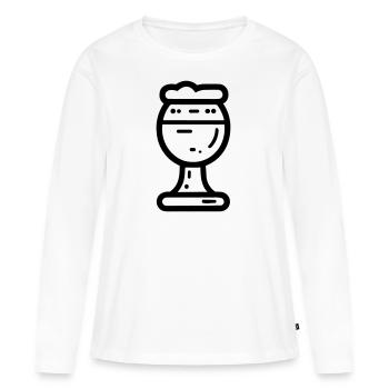 Bière - T-shirt manches longues Premium bio Femme - blanc - Devant - Julia (174cm)