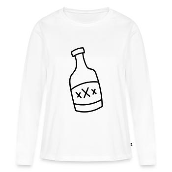 Flasche mit Schnaps - Frauen Premium Bio Langarmshirt - Weiß - Vorne - Julia (174cm)