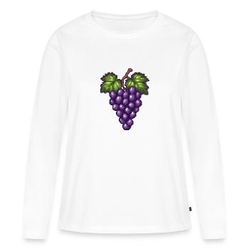 Raisins Pixel - T-shirt manches longues Premium bio Femme - blanc - Devant - Julia (174cm)