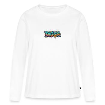 Digga Graffiti Neon Burst - T-shirt manches longues Premium bio Femme - blanc - Devant - Julia (174cm)
