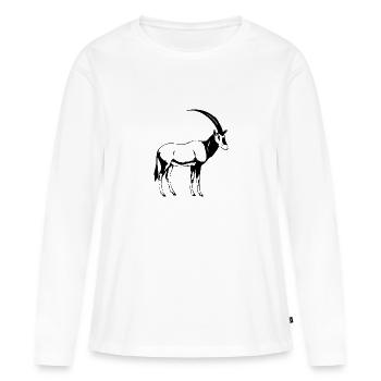 Antilope - T-shirt manches longues Premium bio Femme - blanc - Devant - Julia (174cm)
