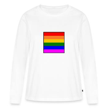 Arc-en-ciel - T-shirt manches longues Premium bio Femme - blanc - Devant - Julia (174cm)