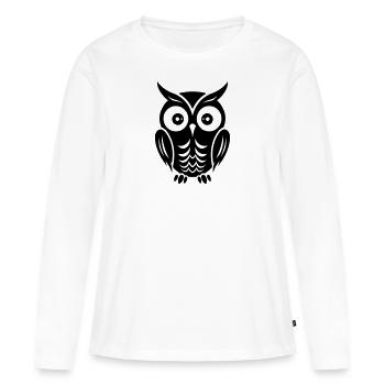 Chouette - T-shirt manches longues Premium bio Femme - blanc - Devant - Julia (174cm)