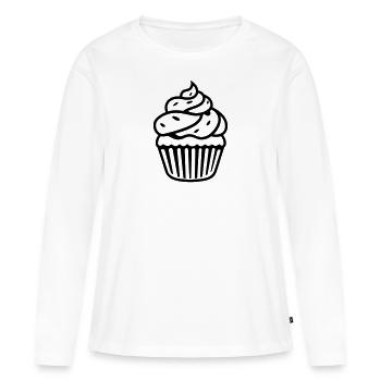 Cupcake - T-shirt manches longues Premium bio Femme - blanc - Devant - Julia (174cm)