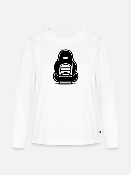 Hocker - Frauen Premium Bio Langarmshirt - Weiß
