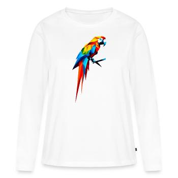 Ara géométrique - T-shirt manches longues Premium bio Femme - blanc - Devant - Julia (174cm)