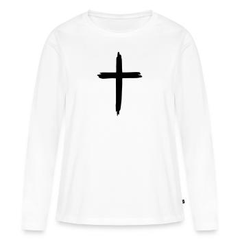croix - T-shirt manches longues Premium bio Femme - blanc - Devant - Julia (174cm)