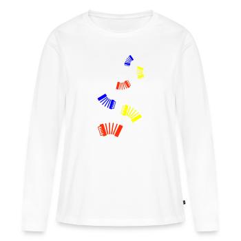 Instrument accordéon - T-shirt manches longues Premium bio Femme - blanc - Devant - Julia (174cm)