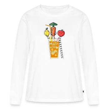 Multivitaminsaft - Frauen Premium Bio Langarmshirt - Weiß - Vorne - Julia (174cm)