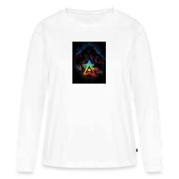 Die gute Nachricht - Frauen Premium Bio Langarmshirt - Weiß - Vorne - Julia (174cm)