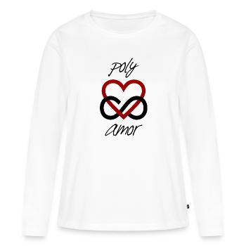 poly Amor - T-shirt manches longues Premium bio Femme - blanc - Devant - Julia (174cm)
