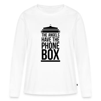 the angels have the phone box - Frauen Premium Bio Langarmshirt - Weiß - Vorne - Julia (174cm)
